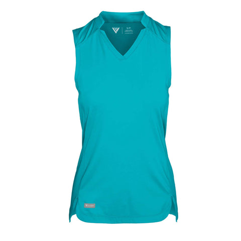 PGA Tour 2021 Tournament Meetings - Women's Zoe Sleeveless Polo - Bloom